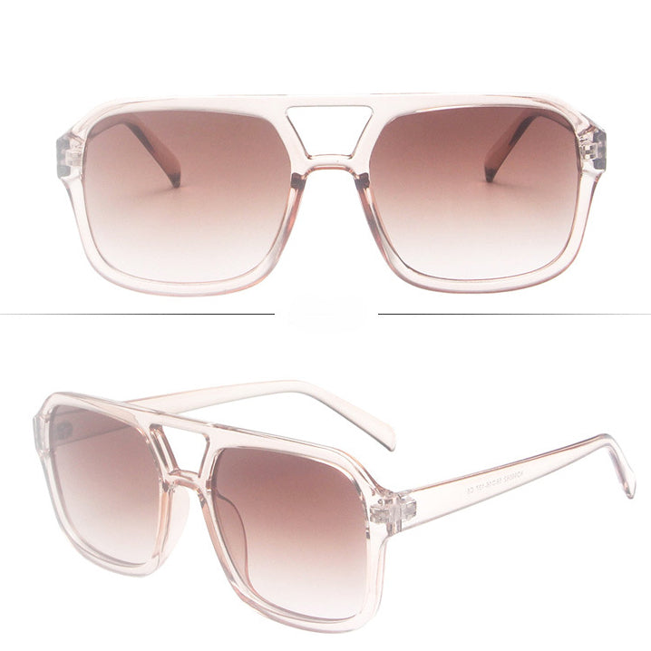 Wholesale Leopard Print Double Bridge PC Sunglasses